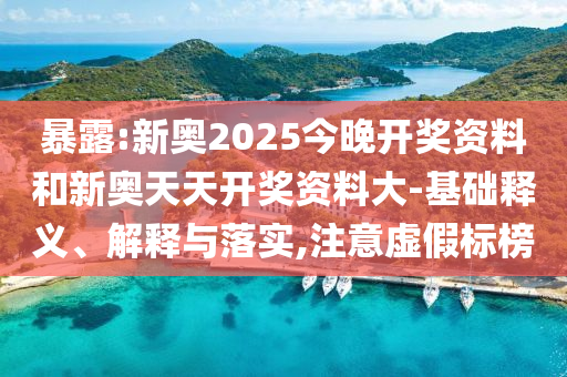 暴露:新奧2025今晚開獎資料和新奧天天開獎資料大-基礎(chǔ)釋義、解釋與落實,注意虛假標(biāo)榜